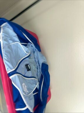Nike Blue Windbreaker Jacket with White Trim